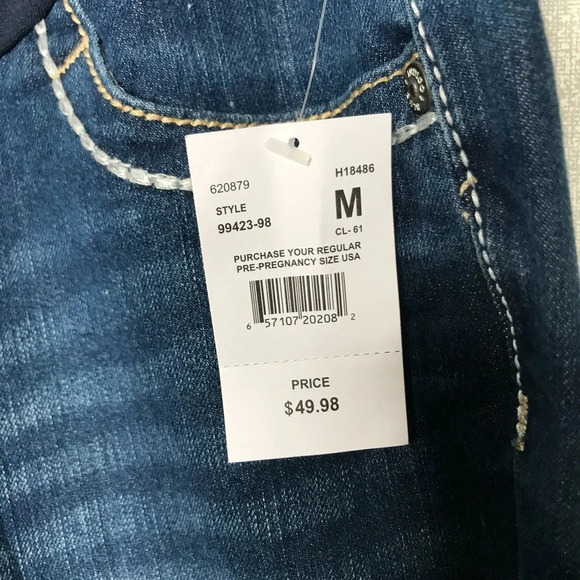 NWT Indigo Blue Dark Wash Boot Cut Maternity Jeans - Picture 4 of 6